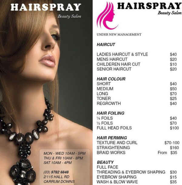 Hairspray Beauty Salon - Hairdressers & Barbershops In Carrum Downs