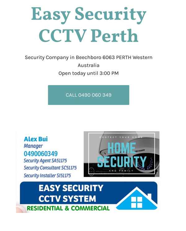 Easy Security Cctv Perth - Security & Safety Systems In Beechboro