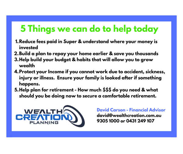 Wealth Creation Planning - Financial Services In Merriwa