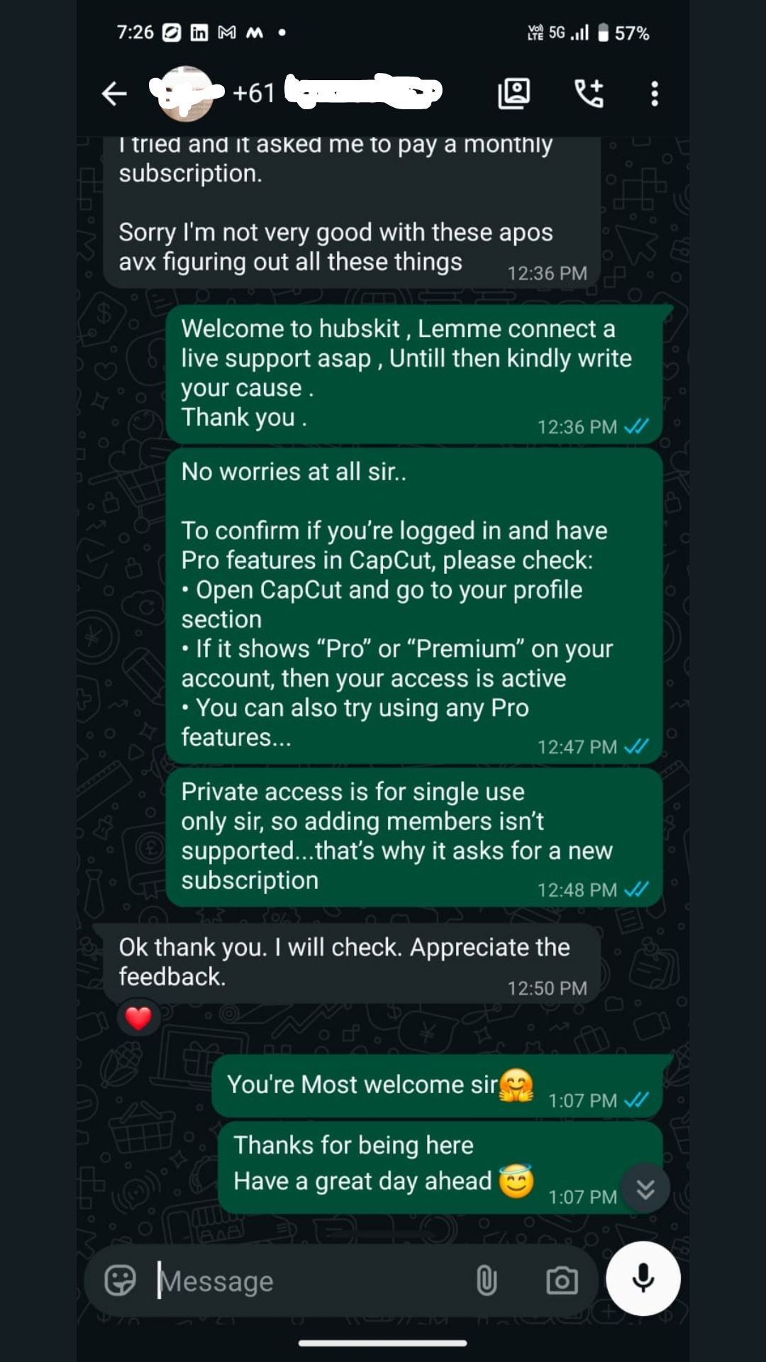 Client feedback 1