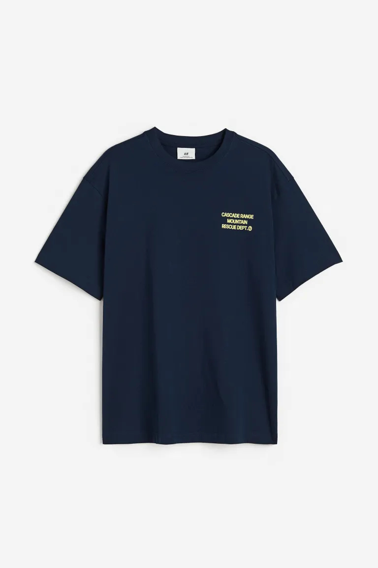 regular fit mountain rescue printed t-shirt
