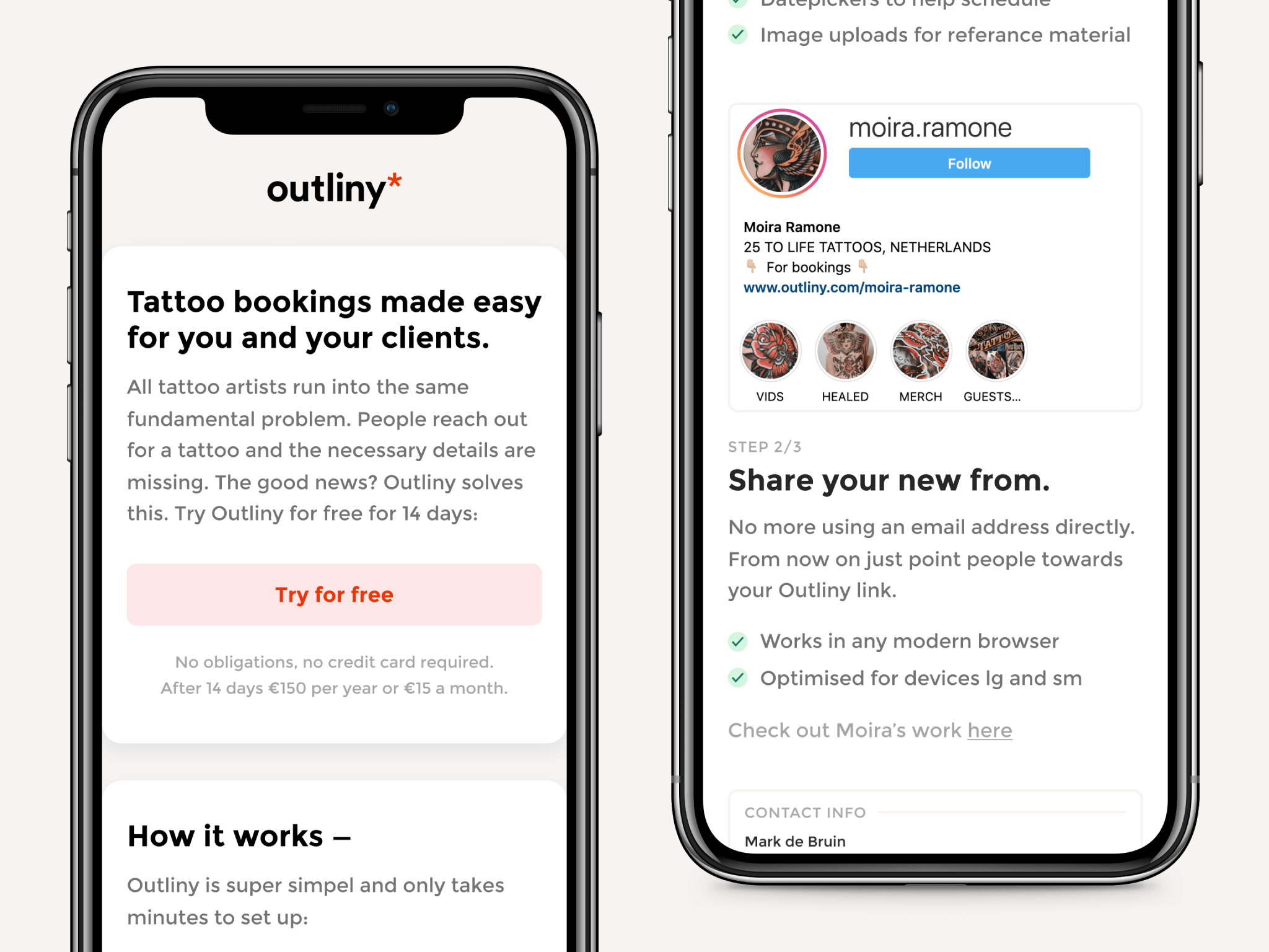 Landing page mobile