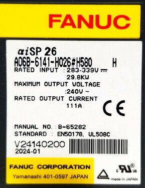A06B-6141-H026#H580 | FANUC Spindle Amplifiers