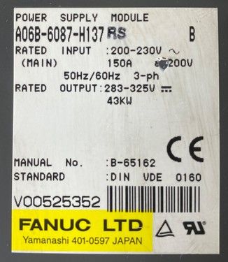 FANUC A06B-6087-H137 | In Stock Ships Overnight FANUC A06B-6087-H137 | In Stock Ships Overnight