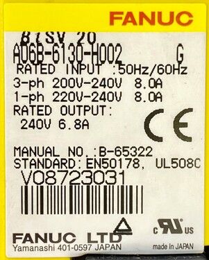 A06B-6130-H002  FANUC Servo Amplifiers