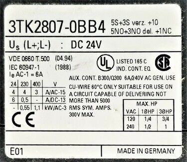 Modulo Siemens 3TK2803 3TK2803-0BB4 24V DC - Contattore Di Sicurezza Usato Ma In Buone Condizioni - Ricambio Originale Per Automazione Industriale