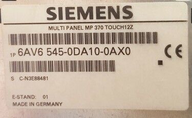 Pannello Touch Screen 6AV6545-0DA10-0AX0 Per Siemens MP370 12" - Nuovo, Con Sovrapposizione