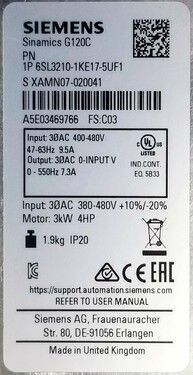 Siemens 6SL3210-1KE17-5AF1 | Convertitore Di Frequenza/Modulo | Nuovo Sigillato Originale