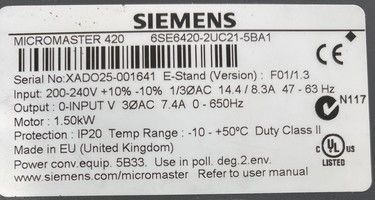 6SE6420-2UC21-5BA1 | Siemens AC Drives