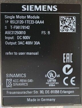 6SL3120-1TE23-0AA4 | Siemens AC Drives