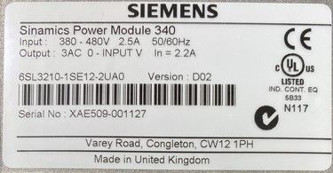 6SL3210-1SE12-2UA0 | Siemens AC Drives