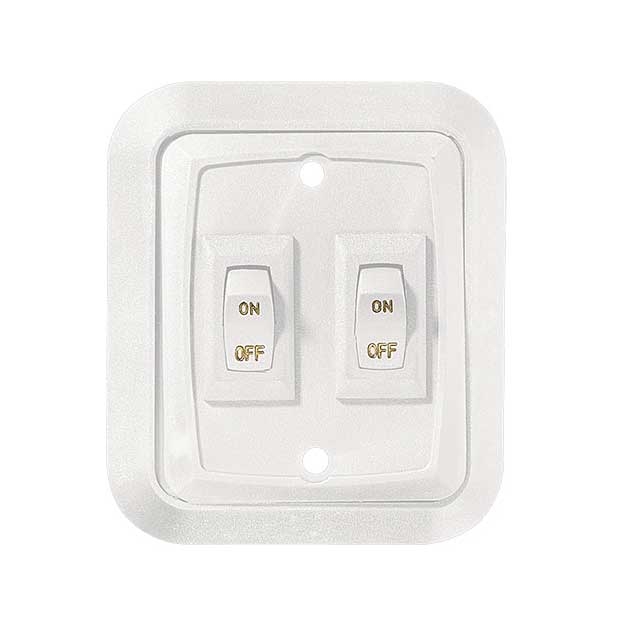 Wall Plate Switch  White  Double
