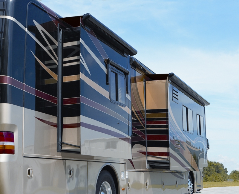 Sideout Kover III Awning 166" - 173.9" Roof Range Solid Black Vinyl Fabric With Black Deflector
