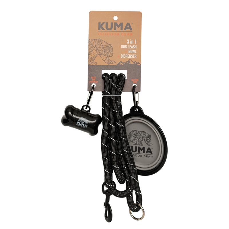 3 In 1 Dog Leash Black/Gray