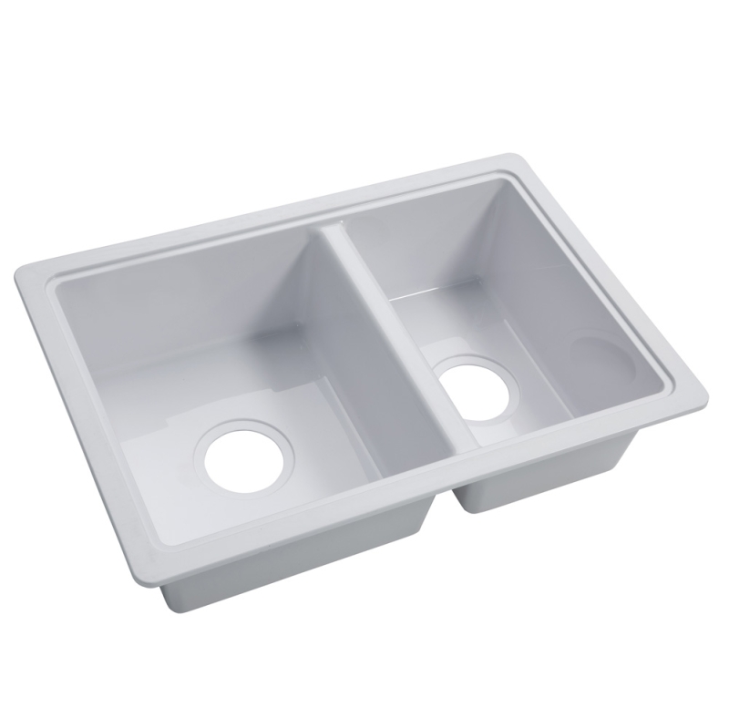 Double Sink - White - 25" x 17" x 6.6" - ABS