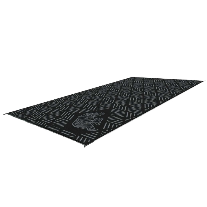 Striped Peaks Outdoor Mat 18' x 9' Black/Grey