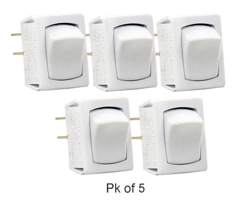 Mini On/Off Switch White 5/Pk