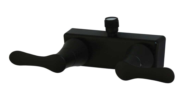 Shower Valve w/ Decorative Lever Handles - Black Matte