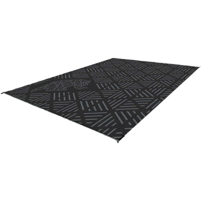 Striped Peaks Outdoor Mat 9' x 9' Black/Grey