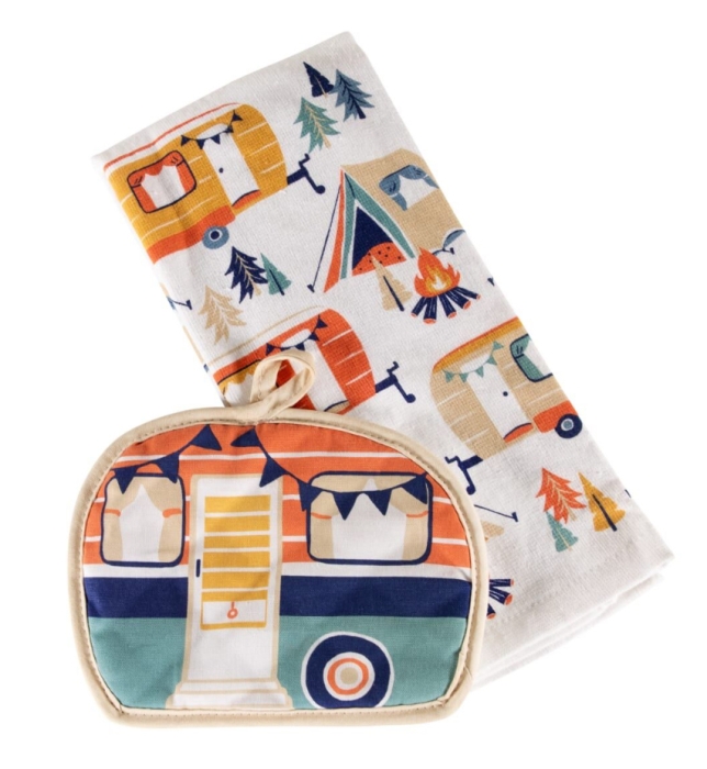 2 PC Kitchen Towel & Potholder Set-Camper Theme