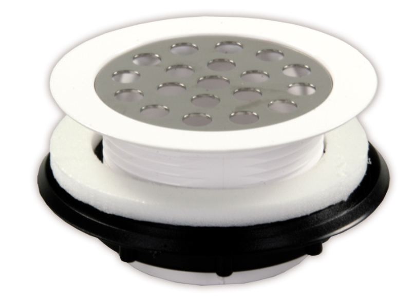 SHOWER STRAINER WITH GRID - WHITE