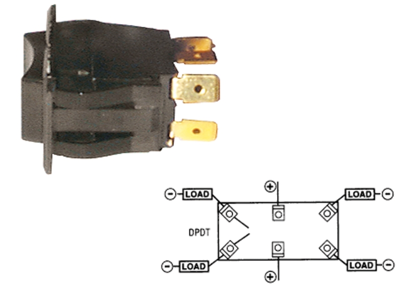 SWITCH - STANDARD ROCKER - MOM ON-OFF-MOM ON (DOUBLE POLE)