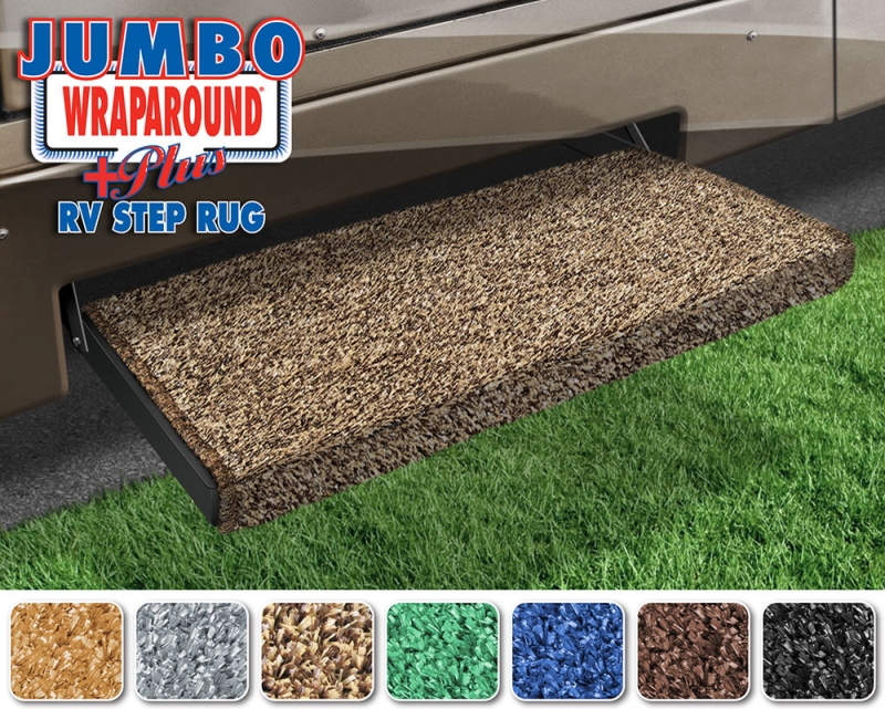 JUMBO WRAPAROUND + PLUS RV STEP RUG - 23" - BROWN