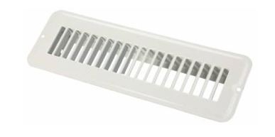 Metal Floor Register Undampered - 2" x 10" - White