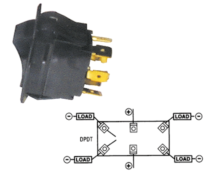 SWITCH - STANDARD ROCKER - ON-OFF-ON (DOUBLE POLE)