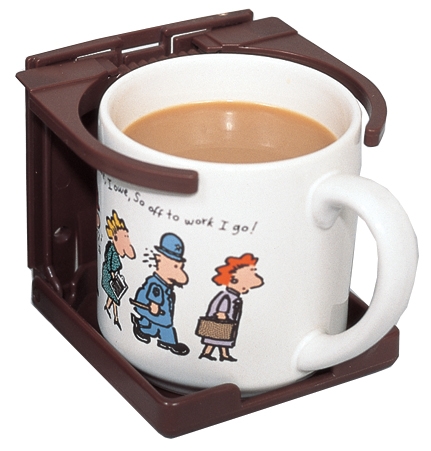 ADJUSTABLE DRINK HOLDER - BROWN