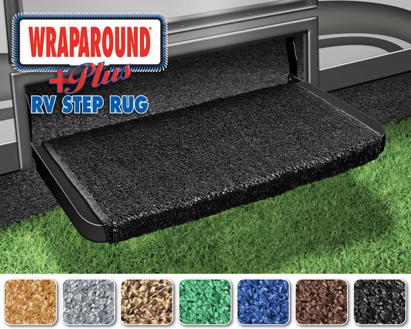 20" WRAPAROUND + PLUS RV STEP RUG - BLACK