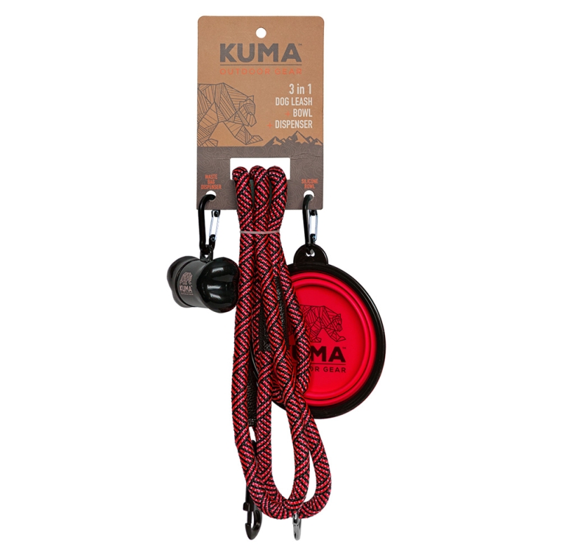3 In 1 Dog Leash Red/Black