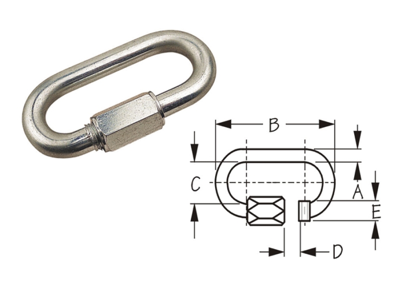 QUICK LINK 5/16" DIAMETER GALVANIZED