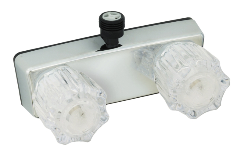 Shower valve - 4" non-metallic w/Clear Acrylic Handles Chrome Finish