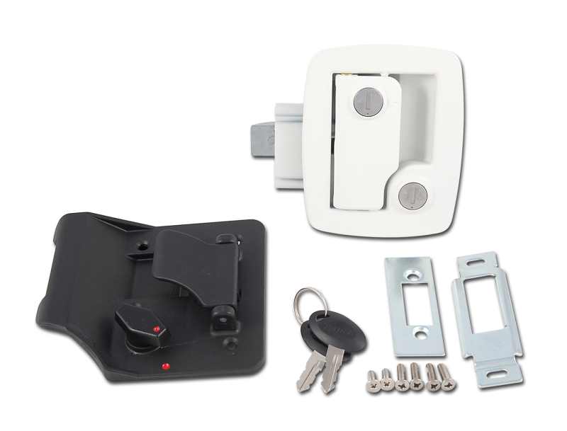 Bauer Door Latch w/Keys-White