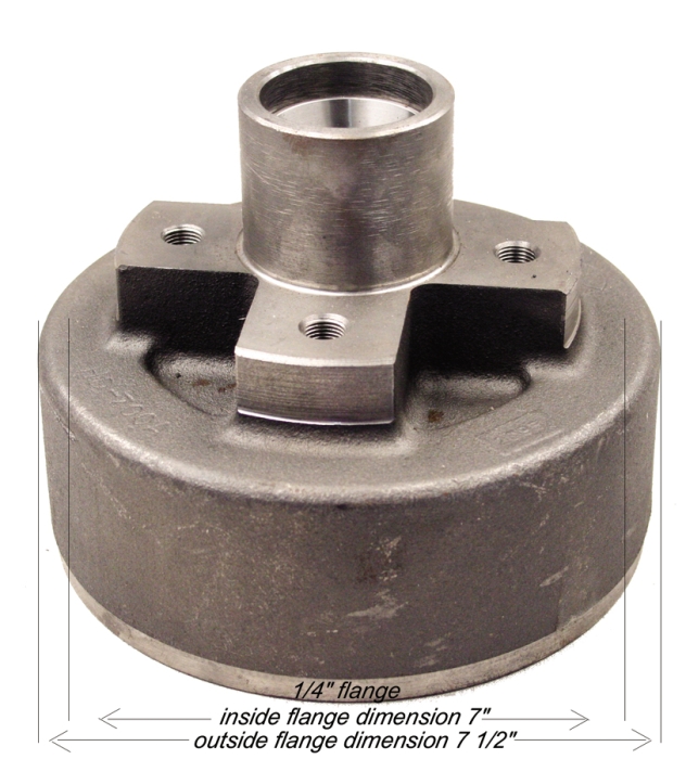 HUB AND DRUM  (HYDRAULIC OR ELECTRIC BRAKE DRUM)- 7 INCH X 1-1/4 INCH OR 1-3/4 INCH