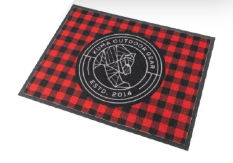 Door Mat Red/Black Plaid