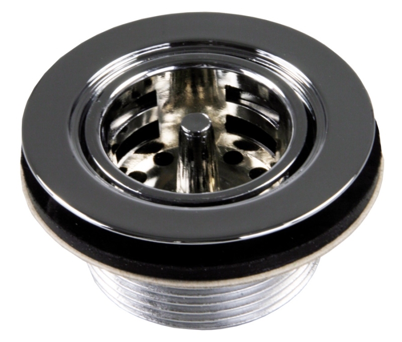 STRAINER W/ PUSH-IN BASKET - CHROME