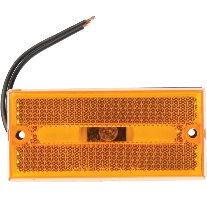 INCANDESCENT CLEARANCE LIGHT RECTANGULAR W/REFLEX 3.88" X 1.8" AMBER