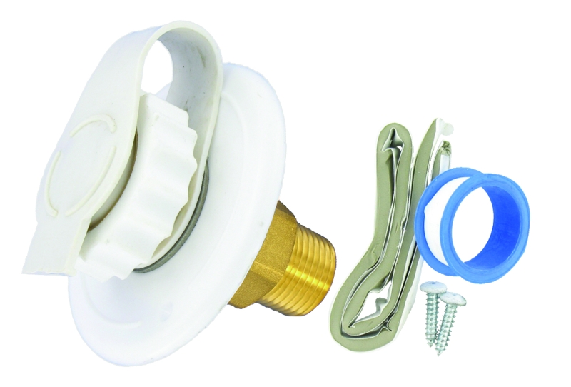 CITY WATER INLET - FLUSH MOUNT LEAD FREE  WHITE  CARDED