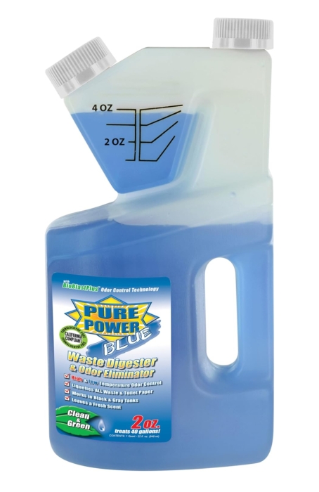 Pure Power Blue Waste Digester  40oz Self Measuring Bottle