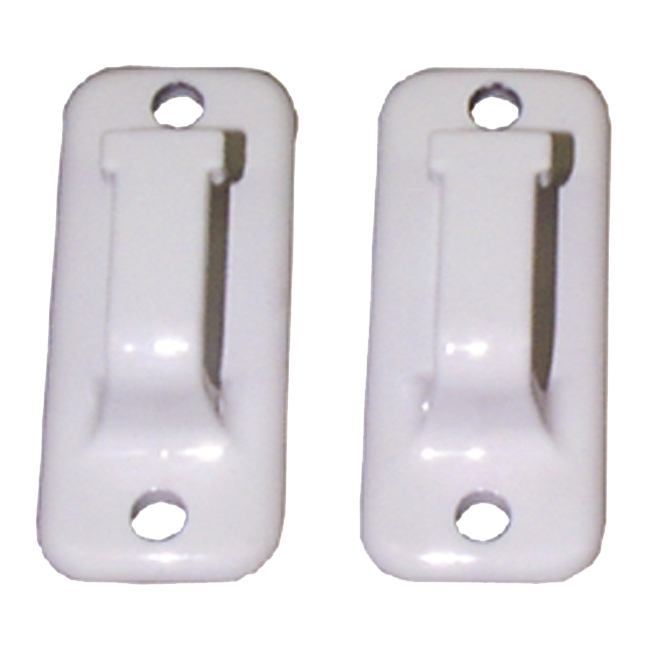 PULL STRAP CATCH WHITE - 2 PER PKG