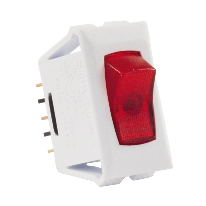 SWITCH ON / OFF  ILLUMINATED  RED / WHITE 12v  (1pk)