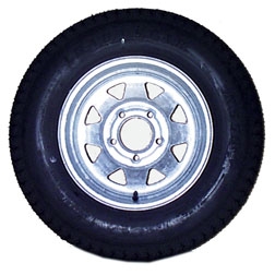 TIRE AND WHEEL ECO TRAIL BIAS PLY ST175/80D X 13 LRC; GALVANIZED SPOKE 5 HOLE
