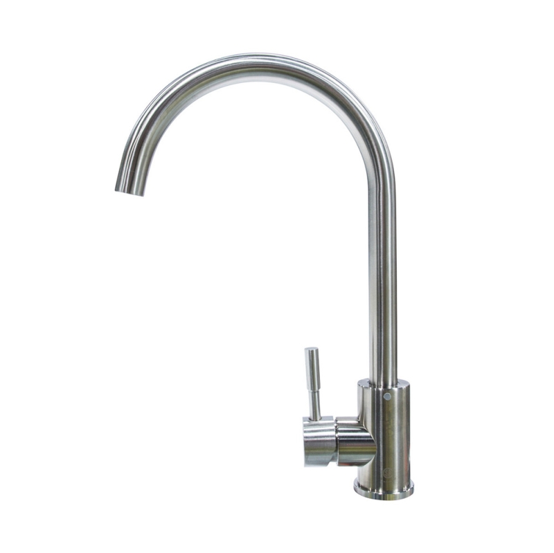 Curved Gooseneck Faucet - Stainless Steel