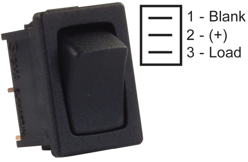 MINI 12 V MOM- ON/ OFF SWITCH BLACK (5pk)