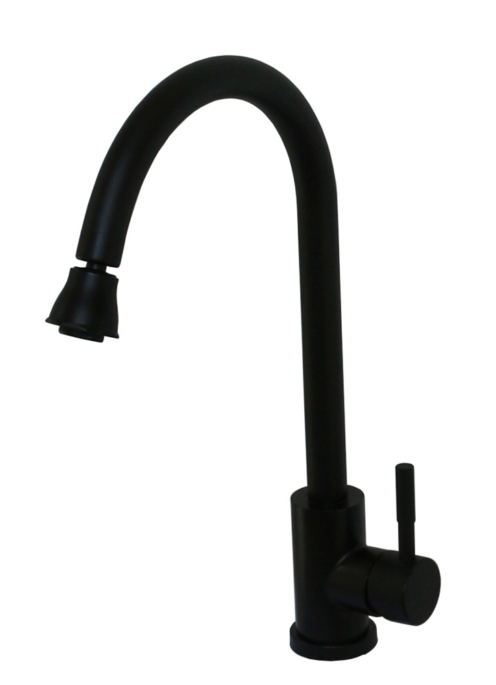 Kitchen Faucet w/ Gooseneck Spout  - Black Matte