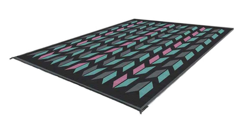 Chevron Vice Outdoor Mat 9' x 9' Bermuda/Pink/Graphite/Black
