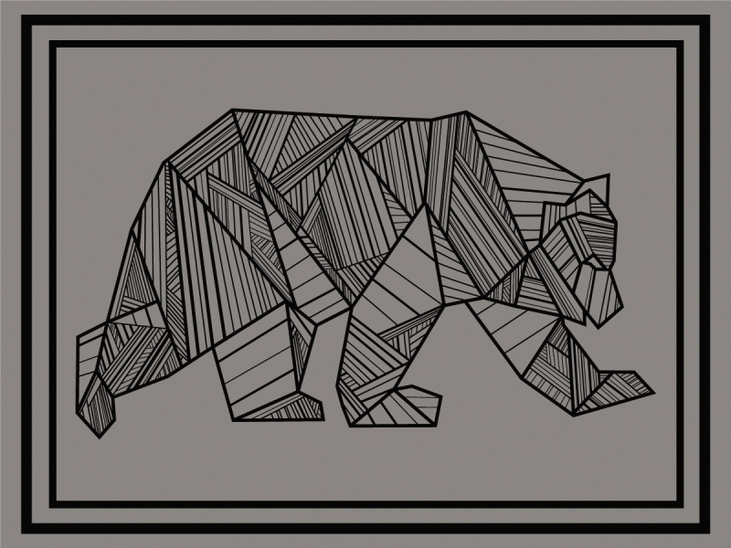 Bear Outdoor Mat 12' x 9' Grey/Black