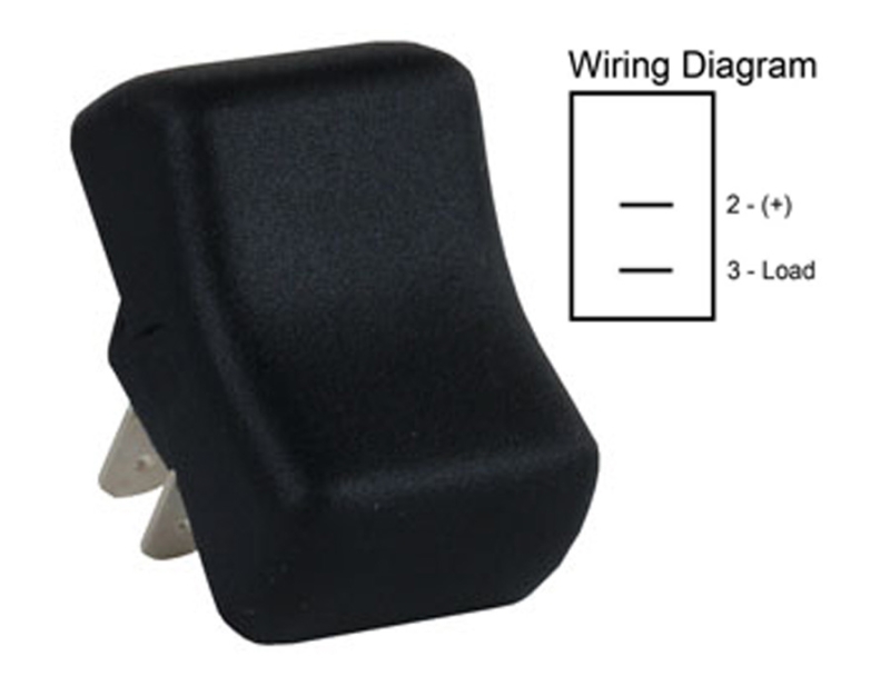 SPST ON/OFF ROCKER SWITCH - BLACK